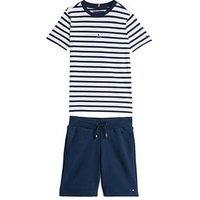 Tommy Hilfiger Boys Essential Short Sleeve T-Shirt And Short Set - Navy Stripe