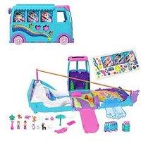 Polly Pocket Pet Mobile Adventure Playset With Micro Dolls & Transforming Camper Van, Pets & Toy Car