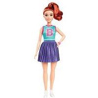 Barbie Fashionistas Doll #232 In Jersey Top And Pleated Purple Skirt, Red Hair