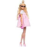 Barbie Deluxe Style Doll #3 In Pastel Pink Core Dress With Oversized Bow, Blond Hair