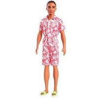 Barbie Fashionistas Ken Doll #235 In Hawaiian Print Jumpsuit With Green Sandals, Brown Hair