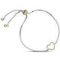 The Love Collection Sterling Silver & Gold Plated Heart Bolo Bracelet