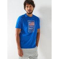Gant Graphic Icon Logo Short Sleeve T-Shirt - Bright Blue