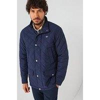 Gant Quilted Mid Length Padded Jacket - Dark Blue