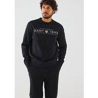 Gant Graphic Crew Neck Sweat Shirt - Black
