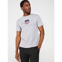 Gant Regular Fit Short Sleeve Archive T-Shirt - Grey