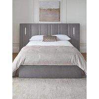 Very Home Hera Connect End Lift Ottoman Storage Bed With Led Lights And Mattress Options - Grey - Bed Frame With Microquilt Mattress