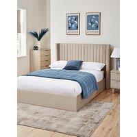 Very Home Haywood End Lift Up Storage Ottoman Bed With Mattress Options (Buy & Save!) - Natural - Bed Frame With Microquilt Mattress