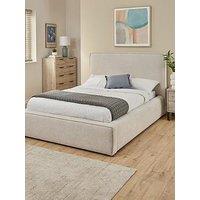 Very Home Langley Fabric Bed Frame With Mattress Options (Buy & Save!) - Natural - Bed Frame With Memory Mattress