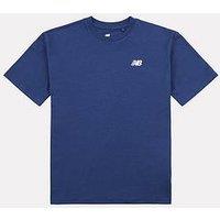 New Balance Junior Boys Jersey Small Logo Tee - Navy