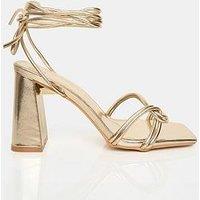 Public Desire Wide Fit Schiffer Platform Heels - Gold