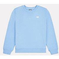 New Balance Junior Boys French Terry Small Logo Crew - Sky Blue