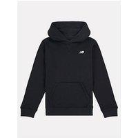 New Balance Junior Boys French Terry Small Logo Hoodie - Black