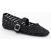 Public Desire Winoma Woven Flat Shoe - Black