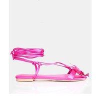 Public Desire Magnolia Flower Detail Flat Sandal - Pink