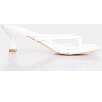 Public Desire Wide Fit Evermore Toe Post Kitten Heels - White