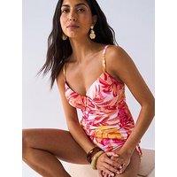 V By Very Underwired Tankini Top - Pink