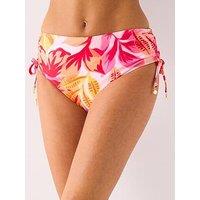 V By Very Ruched Tie Detail Bikini Brief - Pink