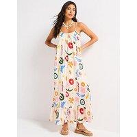 V By Very Strappy Printed Beach Midaxi Dress - Print
