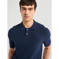 Levi'S Levis Cotton Linen Knitted Polo Shirt- Navy