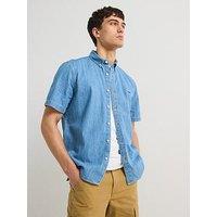 Levi'S Authentic Button Down Denim Short Sleeve Shirt- Blue