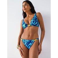 V By Very Gold Shell Trim Bikini Brief - Blue