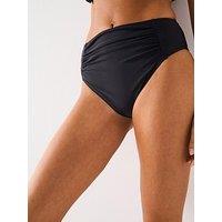 V By Very Ruched High Waisted Brief - Black
