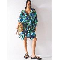 Everyday Tie Waist Short Kaftan - Print