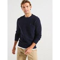 Tommy Hilfiger Essential Structure Crew Neck Knitted Jumper - Navy
