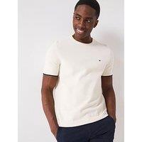 Tommy Hilfiger Tipped Structure Short Sleeve Knitted T-Shirt - Light Cream