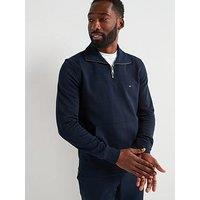 Tommy Hilfiger Essential Terry 1/4 Zip Sweat - Navy