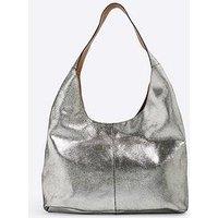 River Island Metallic Leather Slouch - Silver