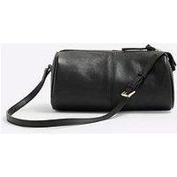 River Island Leather Cylinder Shoulder Bag - Black