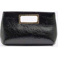 River Island Metal Handle Clutch - Black