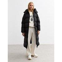 New Look Hooded Longline Puffer Coat - Black