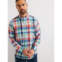 Tommy Hilfiger Regular Fit Linen Summer Madras Short Sleeve Shirt