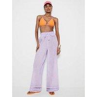 River Island Washed Wide Leg Trousers Co-Ord - Light Purple