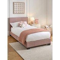 Very Home Riley Children'S Fabric Single Bed With Mattress Options (Buy & Save!) - Antique Rose - Bed Frame With Premium Mattress