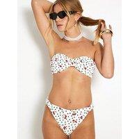 River Island Cherry Texture Knot Brief - White