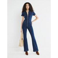 River Island Dakota Flare Leg Jumpsuit - Blue