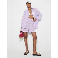 River Island Washed Beach Shirt Co-Ord - Light Purple
