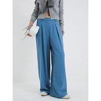 River Island Wide Leg Trouser - Medium Blue