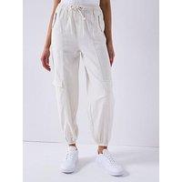 V By Very Textured Cargo Joggers - White
