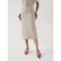 V By Very Denim Midi Skirt - Clay