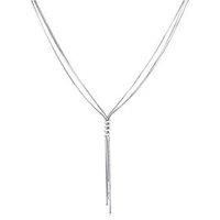 Ernest Jones Sterling Silver Multi Snake Chain Tassel Necklace