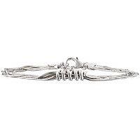 Ernest Jones Sterling Silver Multi Snake Chain Tassel Bracelet