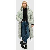 Superdry Microfibre Longline Padded Coat - Grey