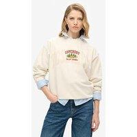 Superdry Travel Souvenir Logo Sweatshirt - Cream
