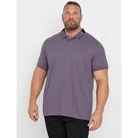 Badrhino Big & Tall Jacquard Polo Shirt - Purple