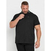 Badrhino Big & Tall Jacquard Polo Shirt - Black